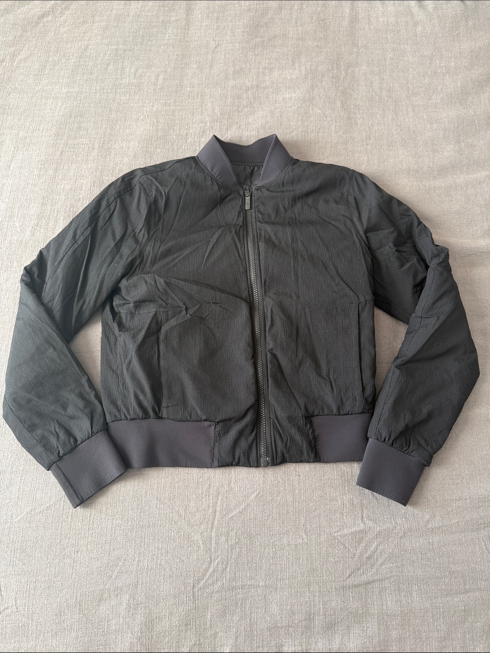 lululemon athletica Reversible Charcoal Black Bomber Jacket